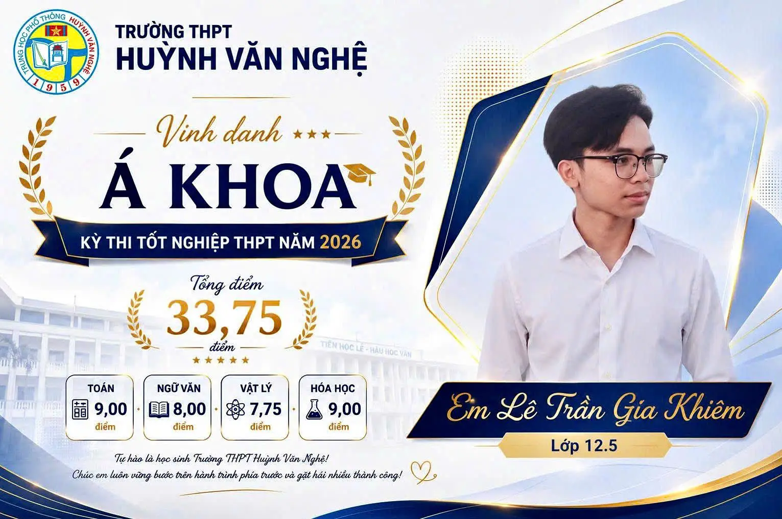 VINH DANH NHỮNG HỌC SINH CÓ THÀNH TÍCH CAO TRONG KỲ THI TỐT NGHIỆP THPT NĂM 2016