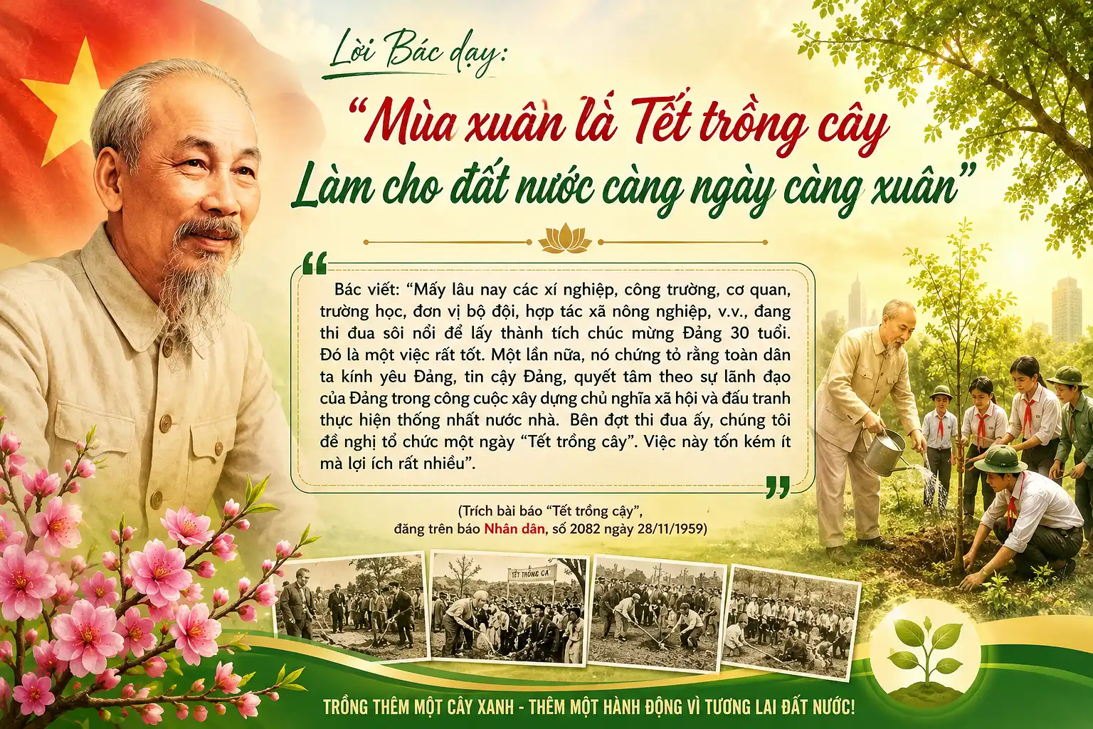 Chủ đề tháng 7: Bác Hồ với môi trường – Bài học từ “Tết trồng cây” đến việc bảo vệ thiên nhiên