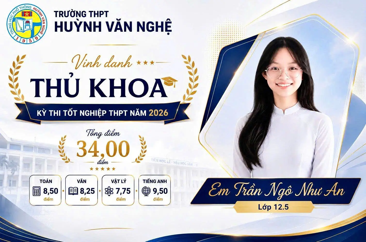 VINH DANH NHỮNG HỌC SINH CÓ THÀNH TÍCH CAO TRONG KỲ THI TỐT NGHIỆP THPT NĂM 2016