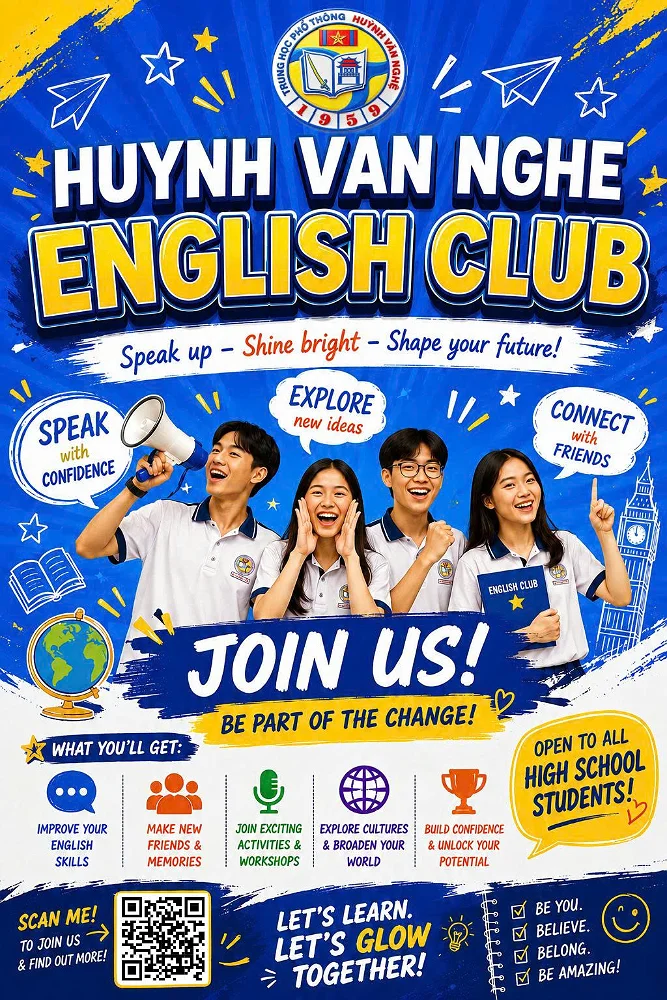 THÔNG BÁO ĐĂNG KÝ THAM GIA CLB TIẾNG ANH TRƯỜNG THPT HUỲNH VĂN NGHỆ