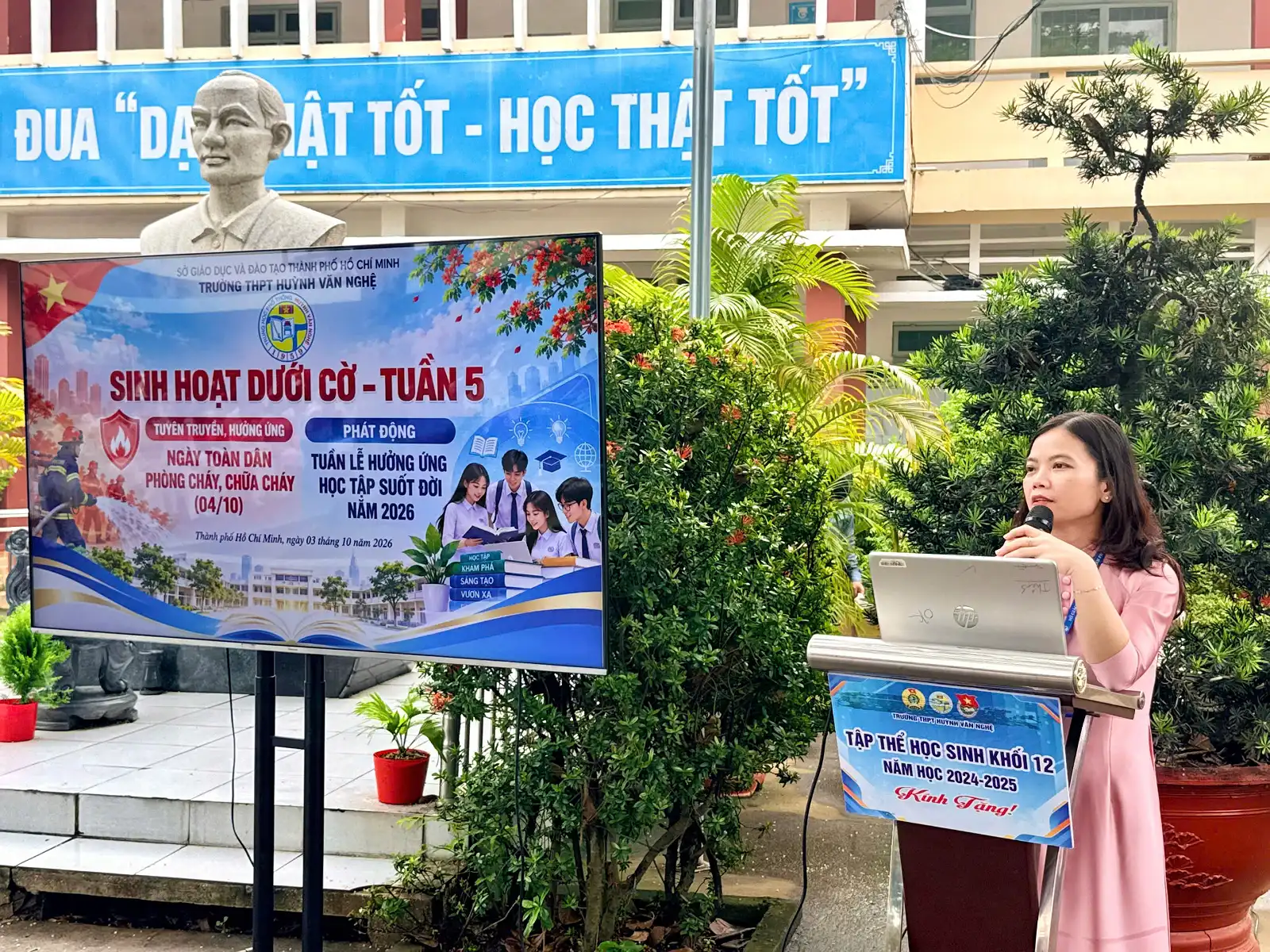 TRƯỜNG THPT HUỲNH VĂN NGHỆ PHÁT ĐỘNG TUẦN LỄ HƯỞNG ỨNG HỌC TẬP SUỐT ĐỜI NĂM 2026 – LAN TỎA TRI THỨC, KIẾN TẠO TƯƠNG LAI