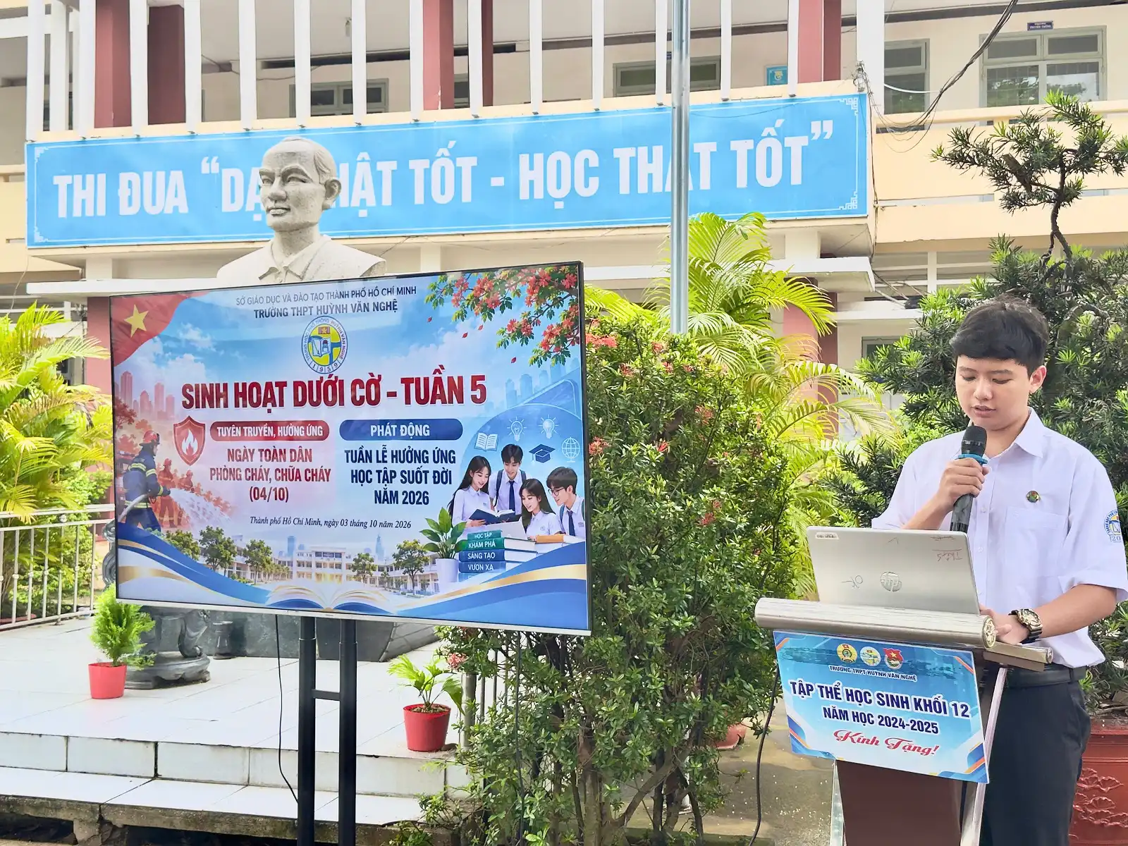TRƯỜNG THPT HUỲNH VĂN NGHỆ PHÁT ĐỘNG TUẦN LỄ HƯỞNG ỨNG HỌC TẬP SUỐT ĐỜI NĂM 2026 – LAN TỎA TRI THỨC, KIẾN TẠO TƯƠNG LAI