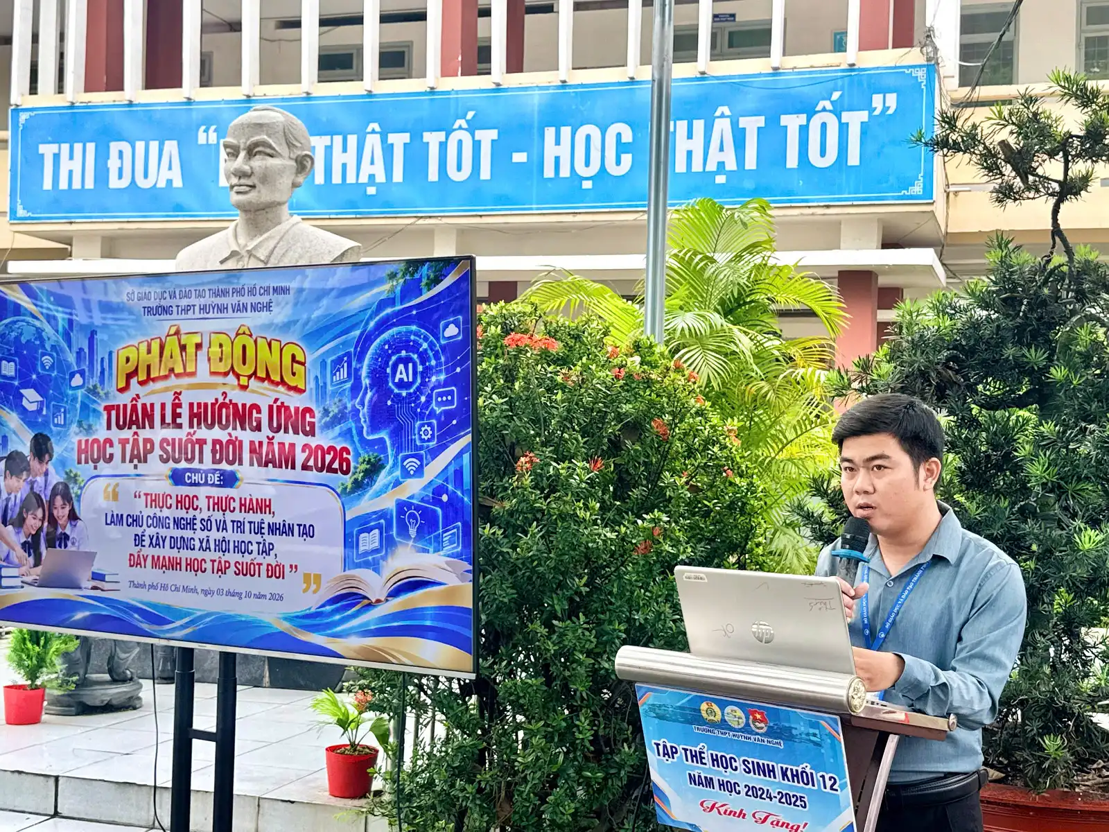 TRƯỜNG THPT HUỲNH VĂN NGHỆ PHÁT ĐỘNG TUẦN LỄ HƯỞNG ỨNG HỌC TẬP SUỐT ĐỜI NĂM 2026 – LAN TỎA TRI THỨC, KIẾN TẠO TƯƠNG LAI