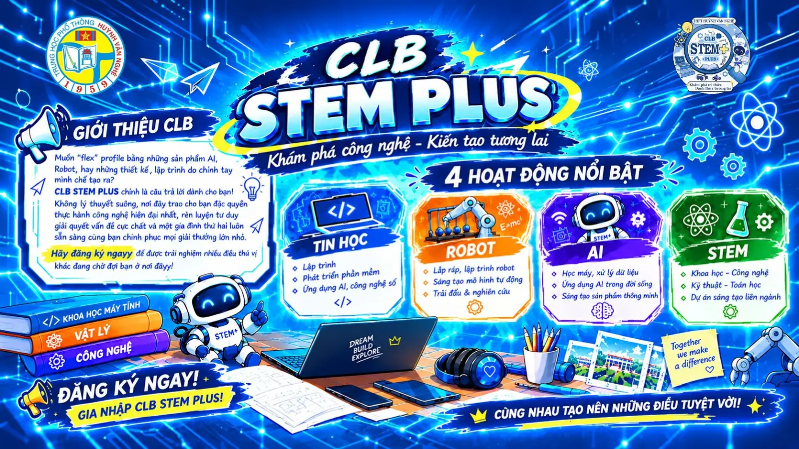 CÂU LẠC BỘ TIN HỌC – STEM (STEM PLUS) RỰC RỠ BUỔI SINH HOẠT TỔNG KẾT VÀ TRAO GIẢI CHỦ ĐỀ THÁNG 9: “BÁO CÁO SẢN PHẨM BỘ NHẬN DIỆN CÂU LẠC BỘ”