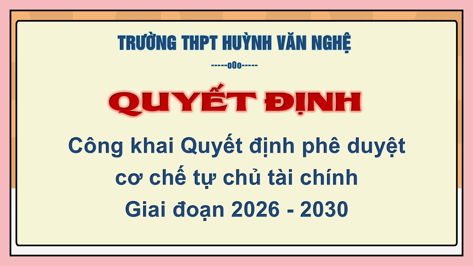 Trường THPT Huỳnh Văn Nghệ